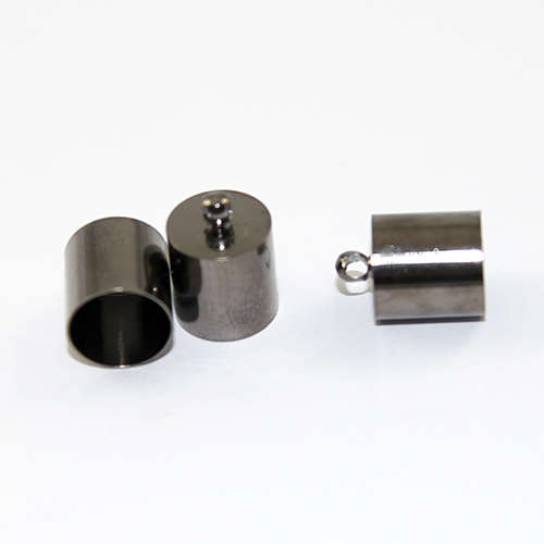 10mm Brass Cord End - Glue in - Gunmetal