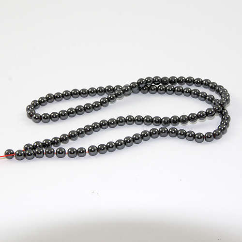 4mm Hematite (Non Magnetic) - 38cm Bead Strand - Natural Grey