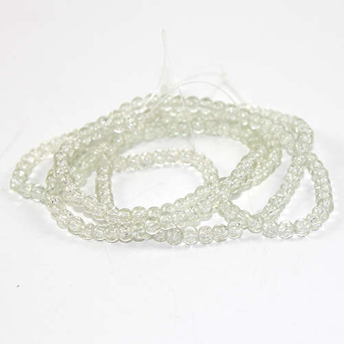 4mm Crackle Glass Beads - 78cm Strand  - Clear