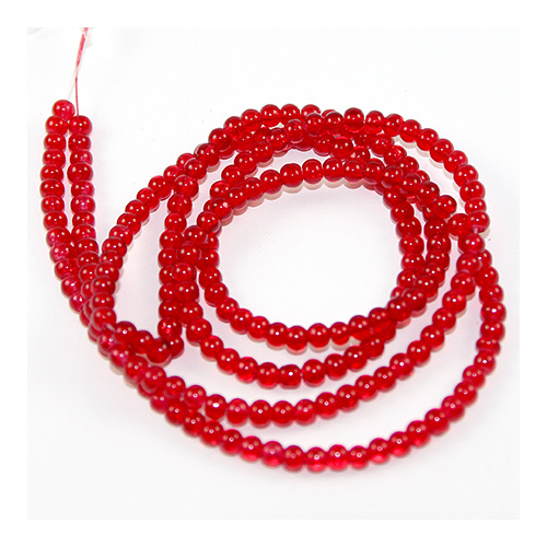 4mm Crackle Glass Beads - 78cm Strand  - Red