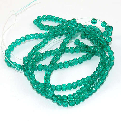4mm Crackle Glass Beads - 78cm Strand  - Sea Green