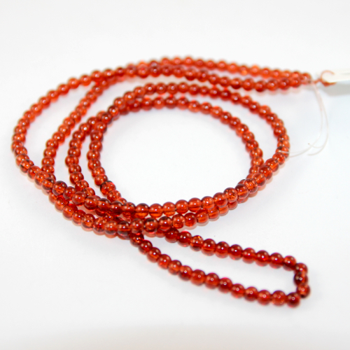 4mm Crackle Glass Beads - 78cm Strand  - Amber