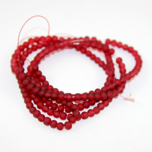 4mm Frosted Glass Beads - 78cm Strand - Siam