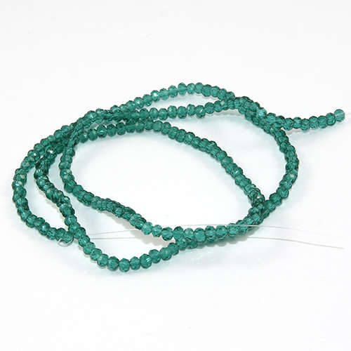 2mm x 3mm Glass Rondelle - 38cm Strand - Teal