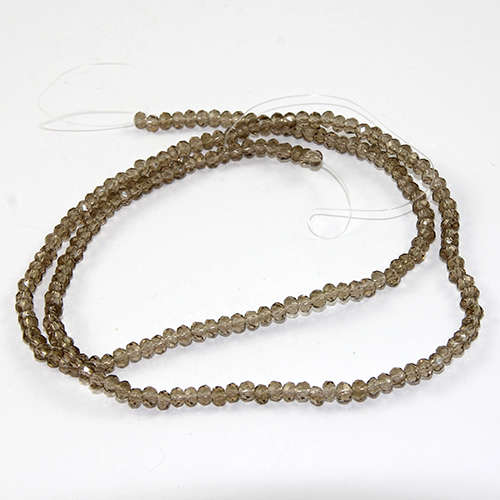 2mm x 3mm Glass Rondelle - 38cm Strand - Ash