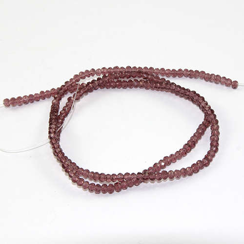2mm x 3mm Glass Rondelle - 38cm Strand - Wine