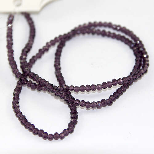 2mm x 3mm Glass Rondelle - 38cm Strand - Purple