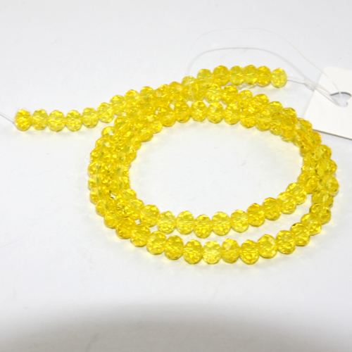 4mm x 6mm Glass Rondelle - 38cm Strand - Yellow