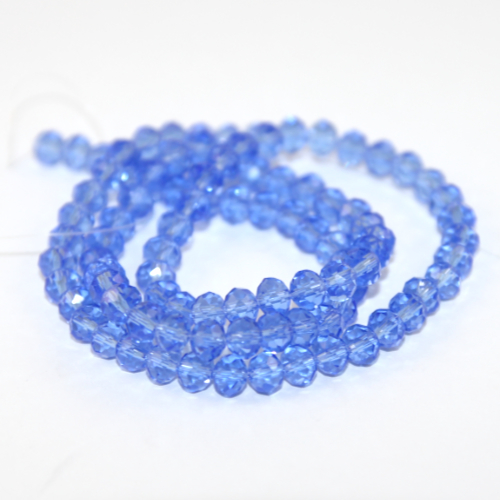4mm x 6mm Glass Rondelle - 38cm Strand - Sky Blue
