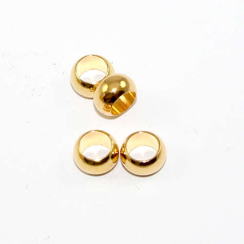7mm x 4mm Rondelle Bead - Large Hole - Gold