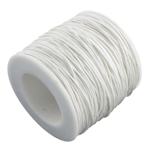 1mm Waxed Cotton Cord - sold per 10cm increments - White