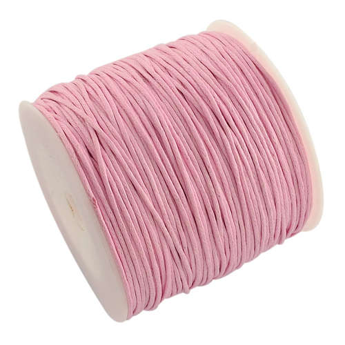 1mm Waxed Cotton Cord - sold per 10cm increments - Pink