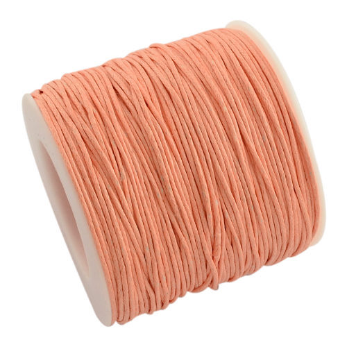 1mm Waxed Cotton Cord - sold per 10cm increments - Peach