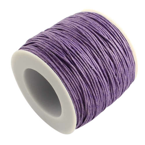 1mm Waxed Cotton Cord - sold per 10cm increments - Purple