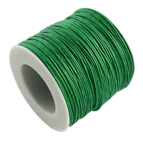 1mm Waxed Cotton Cord - sold per 10cm increments - Green