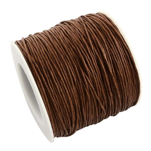 1mm Waxed Cotton Cord - sold per 10cm increments - Brown
