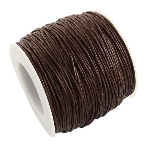 1mm Waxed Cotton Cord - sold per 10cm increments - Chocolate Brown