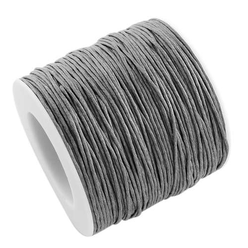 1mm Waxed Cotton Cord - sold per 10cm increments - Grey