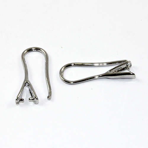21mm Pinch Bail Ear Wires - Pair - Antique Silver