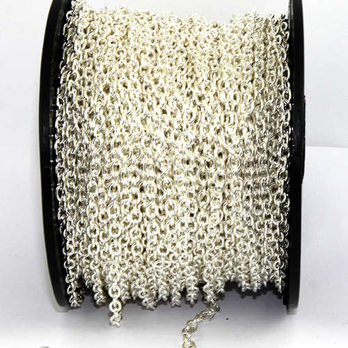 4.5mm x 6.2mm Cross Chain - Silver - sold in 10cm increments