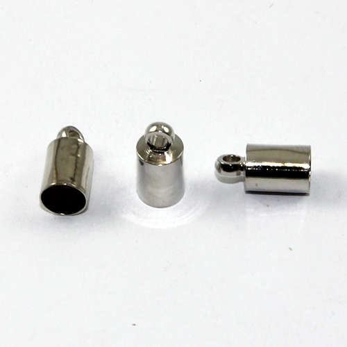 5mm Brass Cord End - Glue in - Platinum