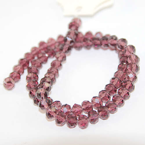 6mm x 8mm Glass Rondelle - 38cm Strand - Wine