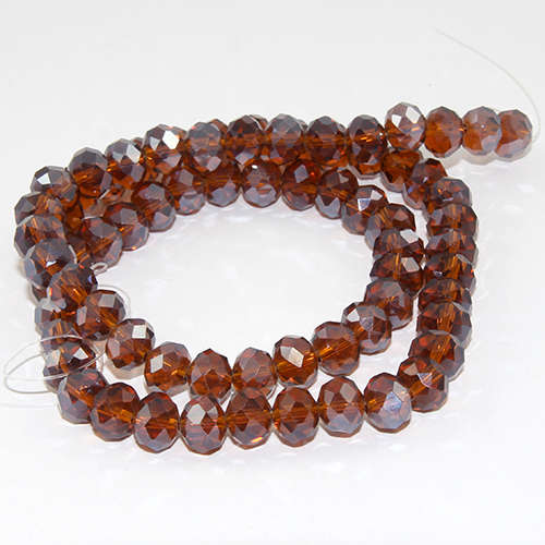 6mm x 8mm Glass Rondelle - 38cm Strand - Topaz AB