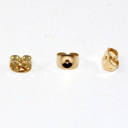 Stud Earring Back - Stainless Steel - Pair - Bright Gold
