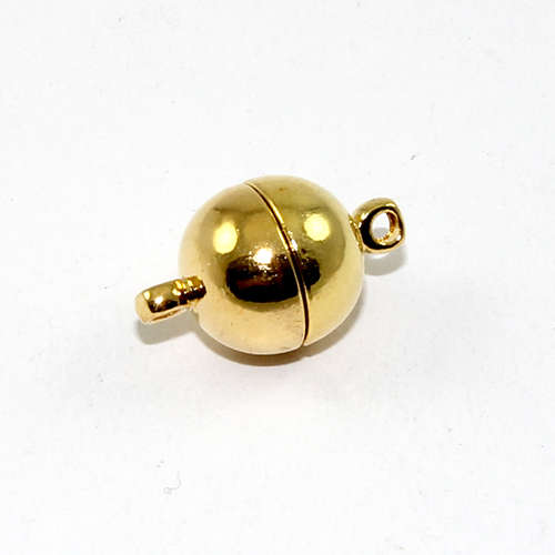 10mm Plain Round Single Strand Magnet - Bright Gold