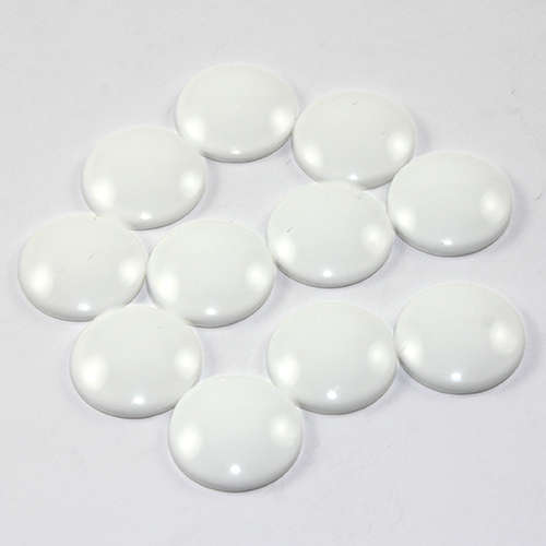 18mm Painted Glass Cabochon - White