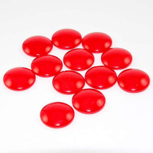 18mm Painted Glass Cabochon - Red