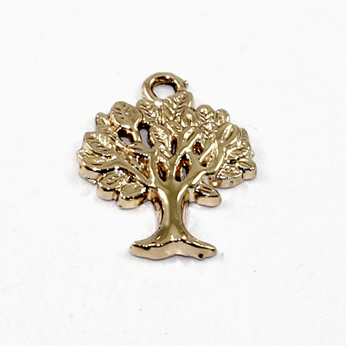22mm Carved Tree of Life Pendant - Gold