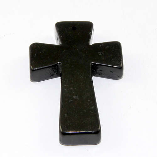45mm x 30mm Howlite Cross Pendant - Black