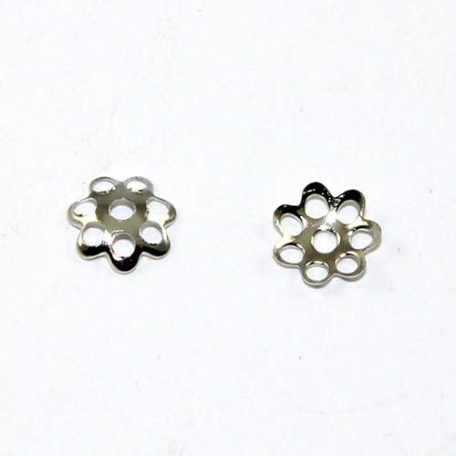 7 Point Petal Bead Cap - Platinum