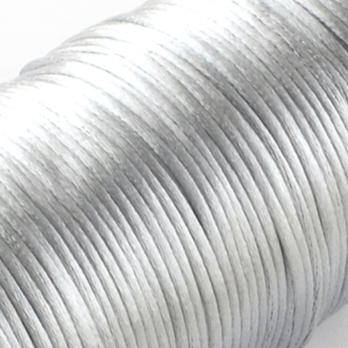 2mm Satin Cord - Sold in 10cm increments - Silver