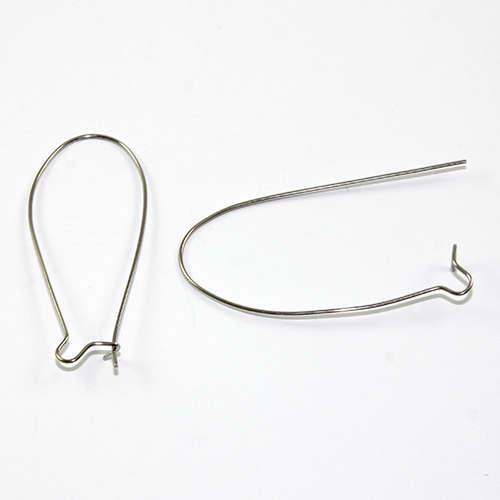 43mm x 20mm Kidney Earwires - Pair - Platinum
