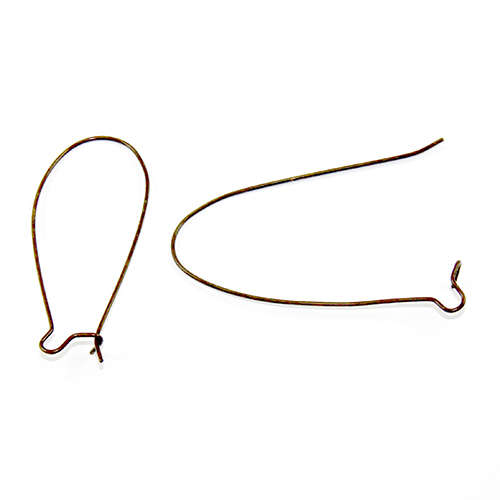 43mm x 20mm Kidney Earwires - Pair - Antique Bronze