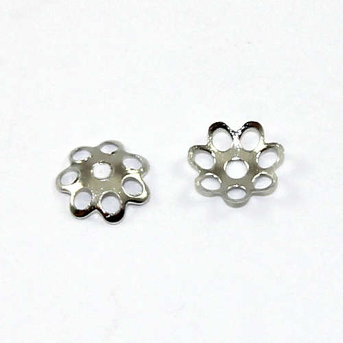 7 Point Petal Bead Cap - Platinum