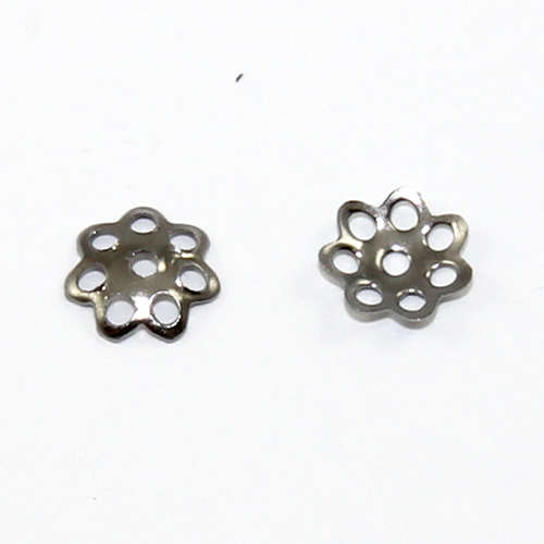 7 Point Petal Bead Cap - Gunmetal