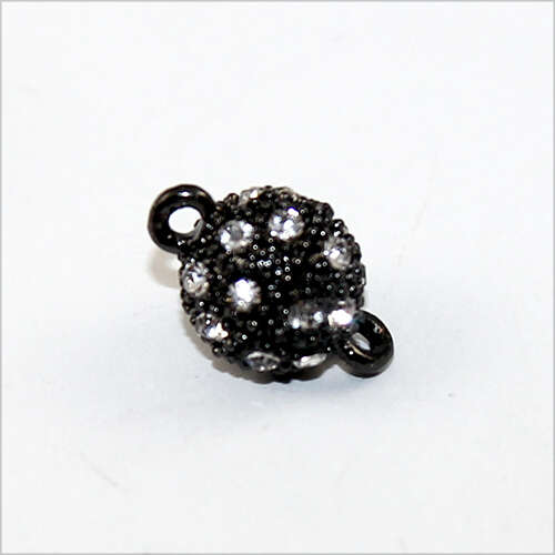 10mm Rhinestone Round Single Strand Magnet - Gunmetal