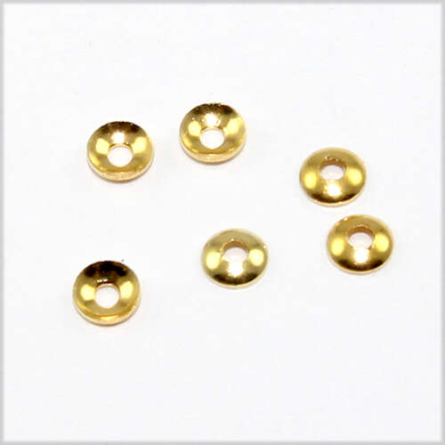 3mm Domed Bead Cap - Gold