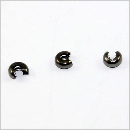 3mm Crimp Beads Covers - Gunmetal - 100 Piece Bag