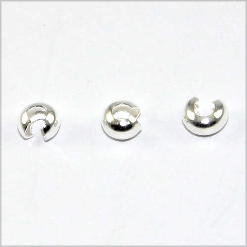 4mm Crimp Beads Covers - Silver - 100 Piece Bag