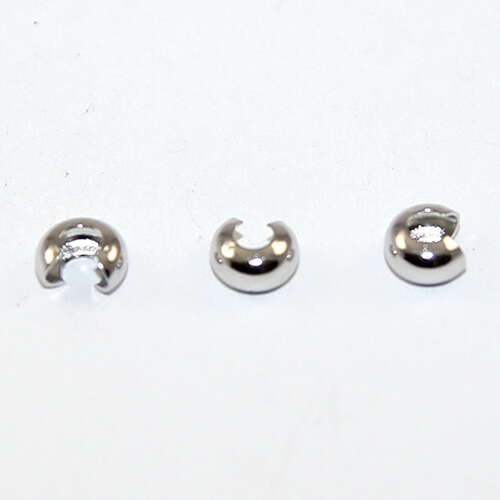 4mm Crimp Beads Covers - Platinum - 100 Piece Bag