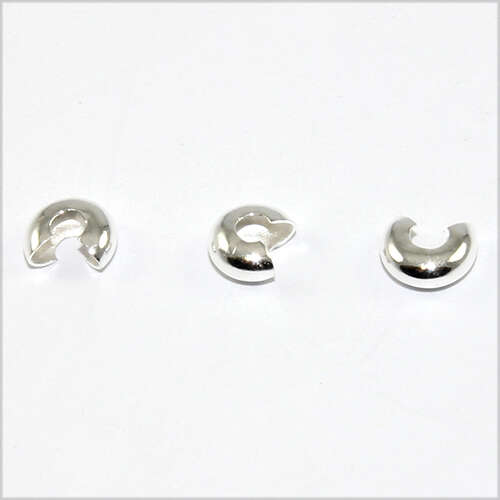 5mm Crimp Beads Covers - Silver - 100 Piece Bag