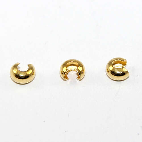 5mm Crimp Beads Covers - Gold - 100 Piece Bag