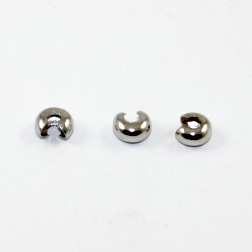 5mm Crimp Beads Covers - Platinum - 100 Piece Bag