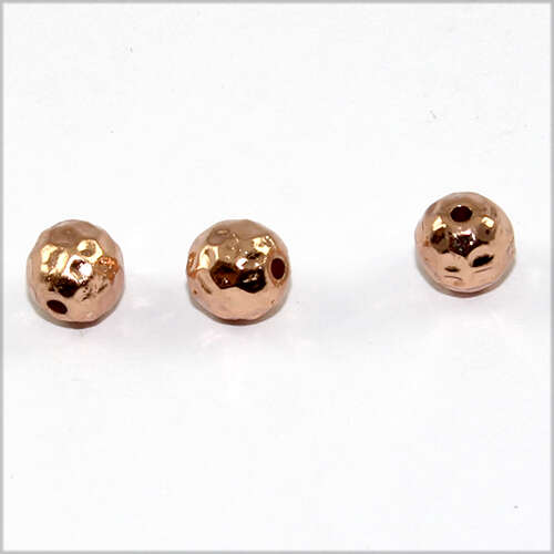 6mm Hammertone Ball Bead - Rose Gold - Discontinued