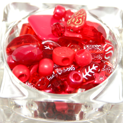Acrylic Beads & Pendant Mix - per gram - Reds