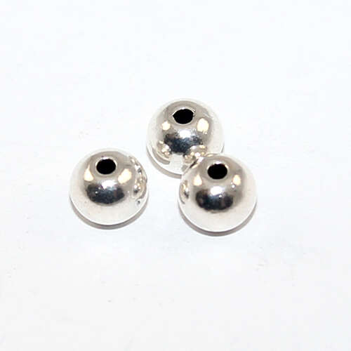 6mm Round Zinc Alloy Beads - Antique Silver
